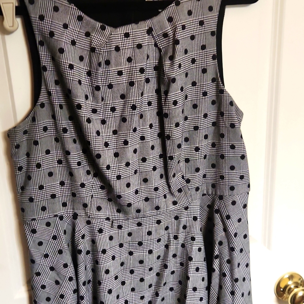 ELLE Fit & Flare Sleeveless Polka Dot Dress